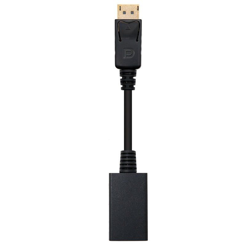 Adaptador DisplayPort a HDMI - Nanocable 10.16.0502 - Conectores DP Macho - HDMI A Hembra - 15CM - Negro