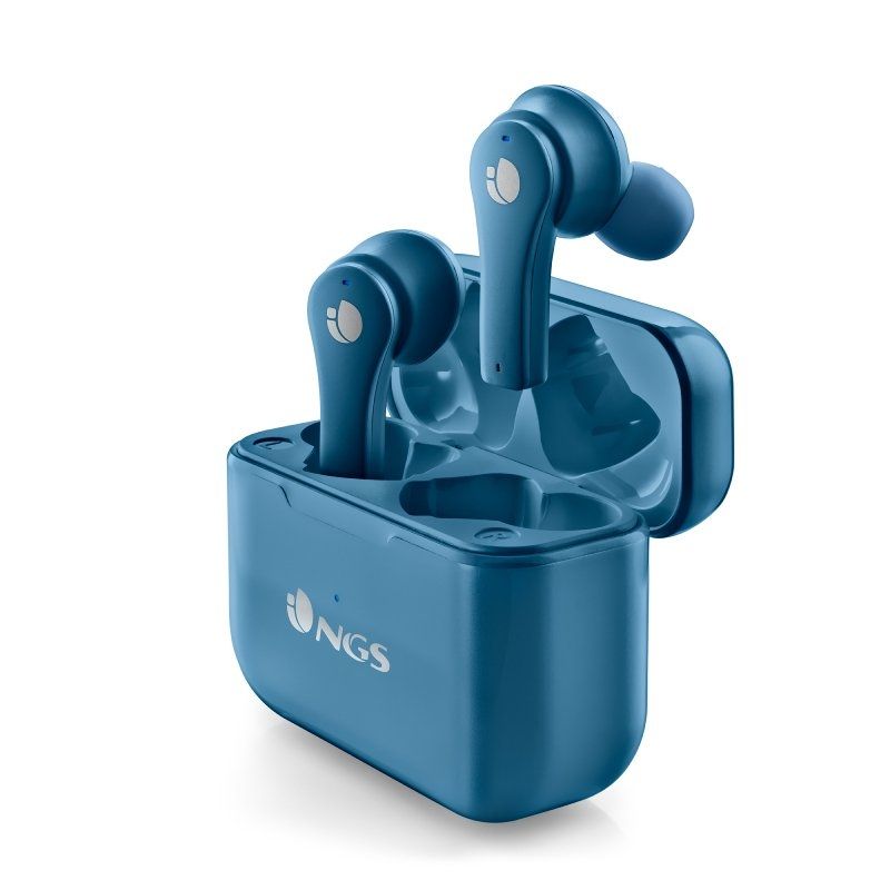 Auriculares Bluetooth Ngs Ártica Bloom - Azules - Con Estuche De Carga - Autonomía 6 Horas