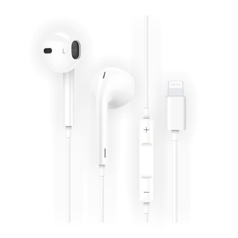 Auriculares Intrauditivos Tech One Tech earTECH HIP TEC1201 - Con Micrófono - Lightning - Blancos