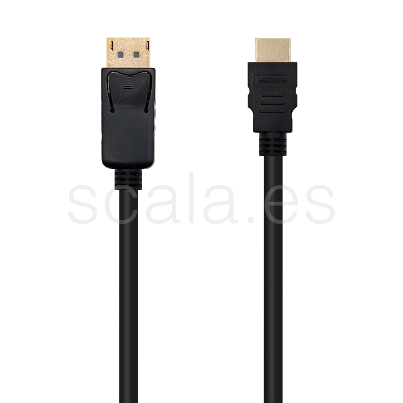 Cable Conversor DisplayPort Macho a HDMI Macho - Negro - 2 Metros - Nanocable 10.15.4302