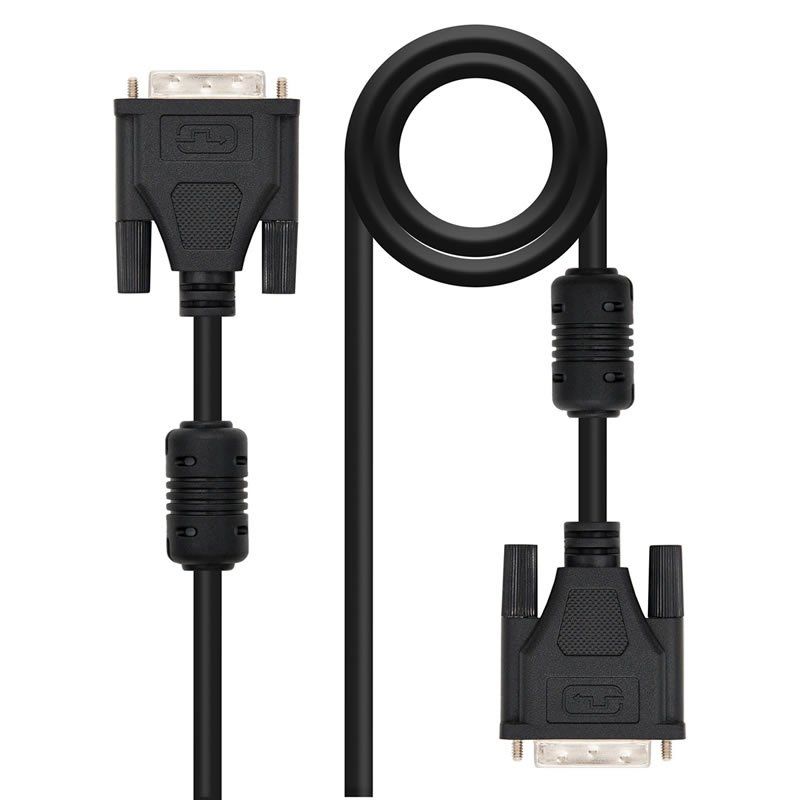 Cable DVI Dual - Nanocable 10.15.0602 - DVI Macho - DVI Macho - 1.8 Metros - Negro