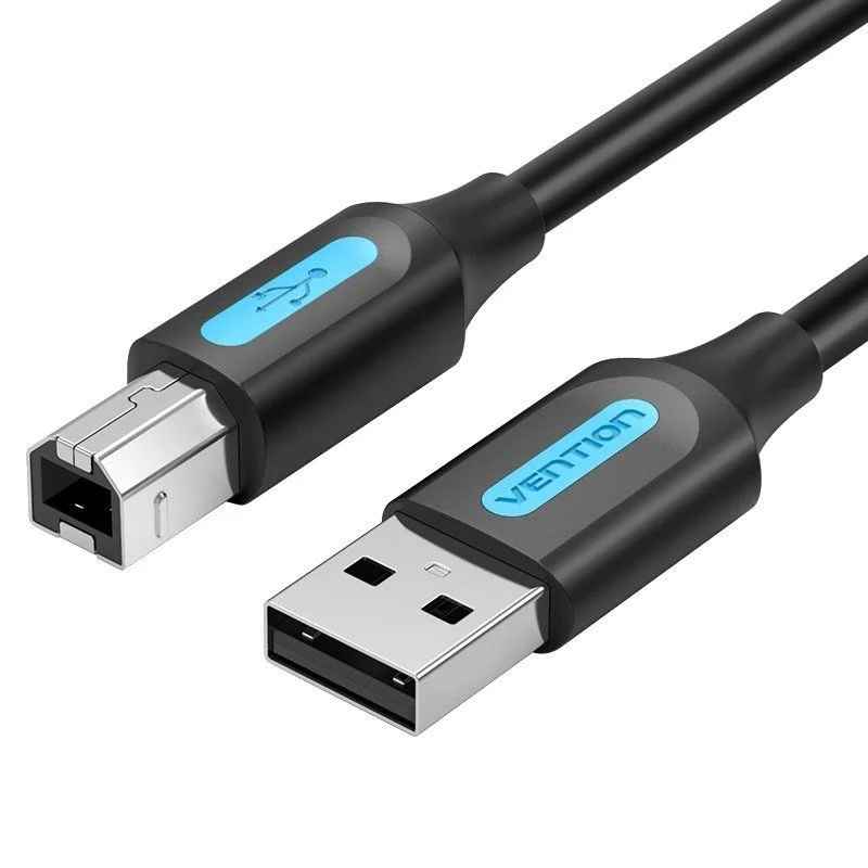 Cable USB 2.0 Impresora Vention COQBI - USB A Macho - USB Tipo-B Macho - 3 Metros - Negro