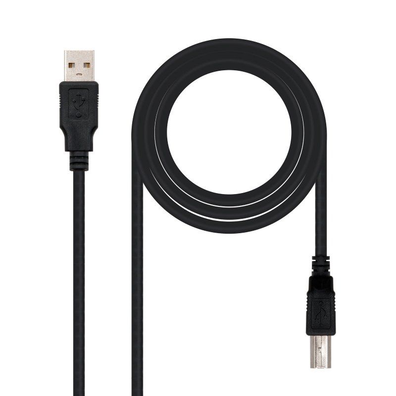 Cable USB 2.0 Para Impresoras - Tipo A-B - 1.8 Metros - Negro - Nanocable 10.01.0103-BK