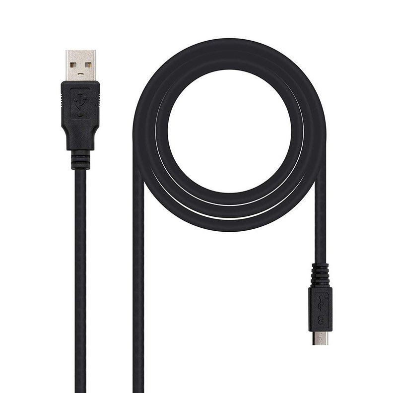 Cable USB 2.0 Tipo A Macho a Micro USB Tipo B Macho - 1,8 Metros - Nanocable 10.01.0501
