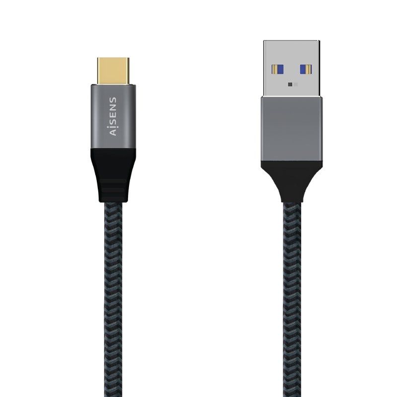 Cable USB 3.1 Aisens A107-0633 - USB Tipo-C Macho - USB Macho - 2 Metros - Gris