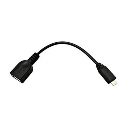 Cable USB Hembra a Micro USB Macho - OTG - 15cm - Color Negro