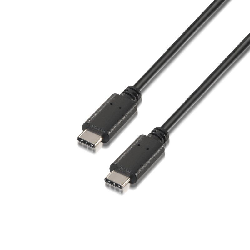 Cable USB Tipo-C Macho - USB Tipo-C Macho - 2 Metros - Negro - Aisens A107-0057