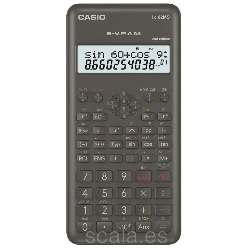 Calculadora Científica Casio FX-82MS-II - Negra - FX82MSII