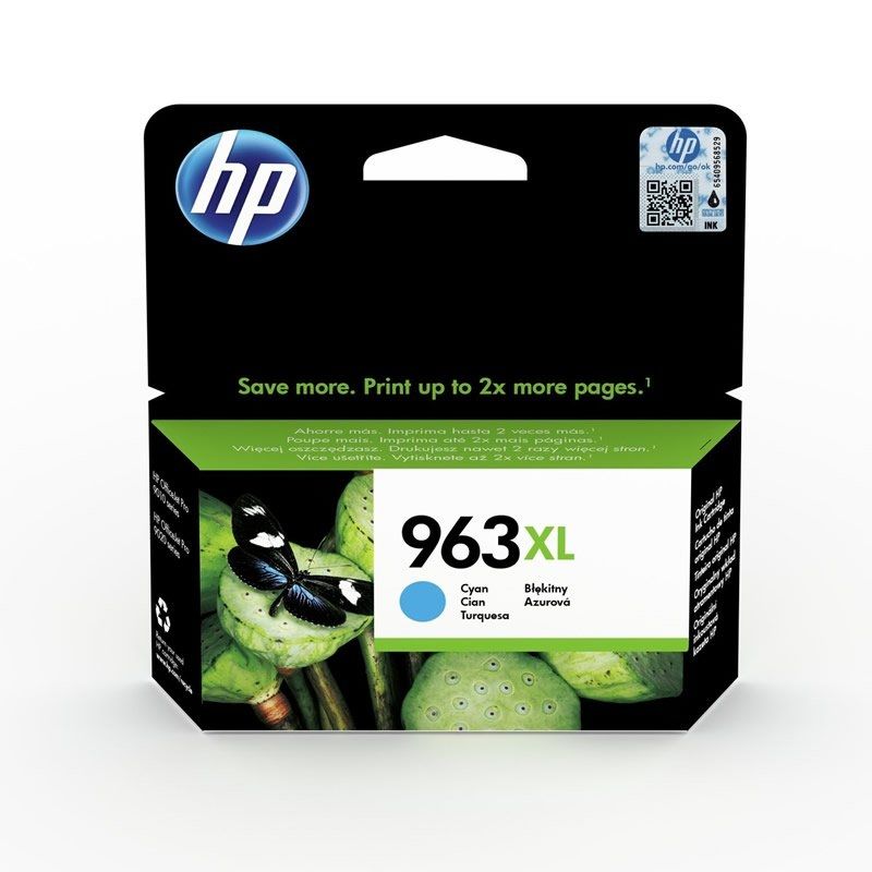 Cartucho Cian HP Nº 963XL - Hasta 1.600 Páginas - Para Officejet Pro 9010, 9020 Series - 3JA27AE