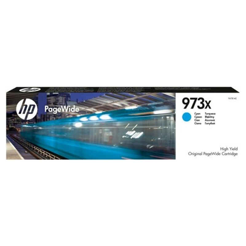 Cartucho Cian HP Pagewide 973X - 7.000 Páginas - Para Pagewide Pro 477 / 452 - F6T81AE