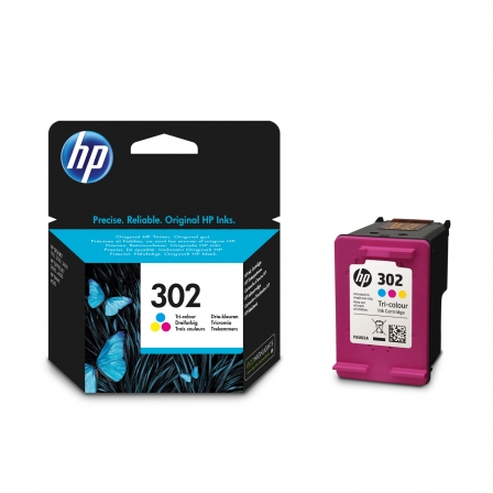 Cartucho Color HP - Nº 302 - 165 Páginas - Para Deskjet 1110/2130/2132/2134/3630 / Officejet 3830/3832/3833/3834 - F6U65AE