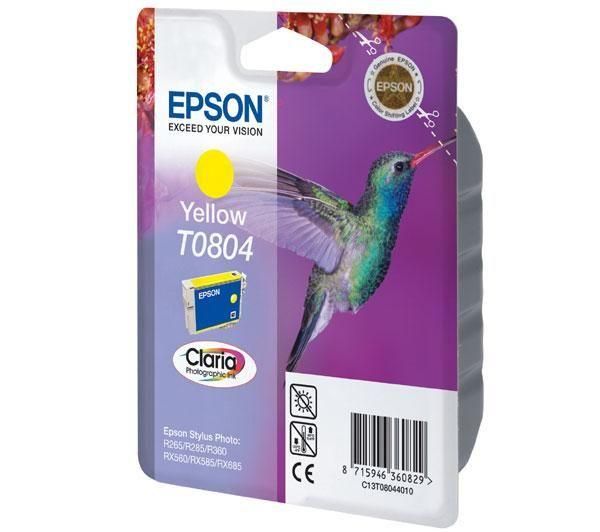 Cartucho de Tinta Amarillo Para Epson Stylus PHOTO R265, RT360, RX560 - T0804