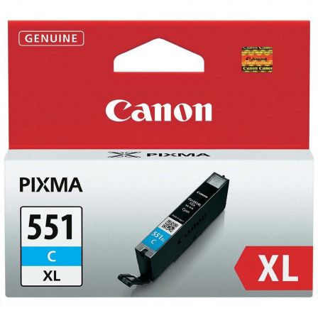 Cartucho de Tinta Cian CLI-551C XL Para Canon Pixma Series MG6350, MG5450