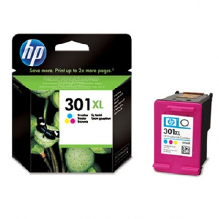 Cartucho de Tinta Color Original HP - Nº 301XL - 330 Páginas - Para HP Deskjet 1050, 2050, 2050S, 2510,2540, 3050A, 3052A, 3055A  - CH564EE