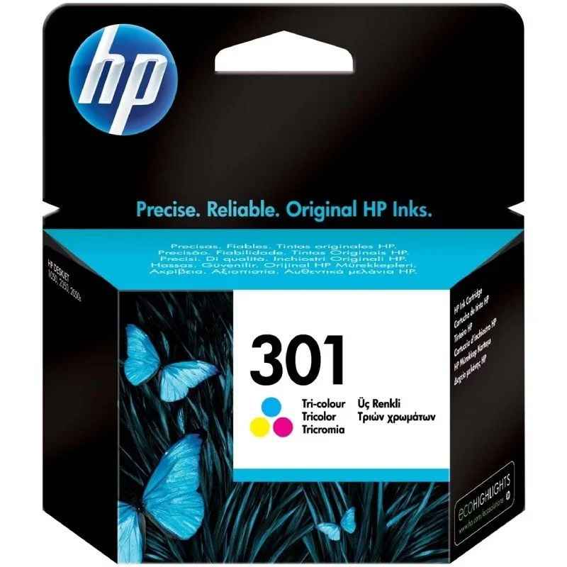 Cartucho de Tinta Color Original HP Nº 301 - Para Impresoras HP 1050, 2050, 2050S - CH562EE
