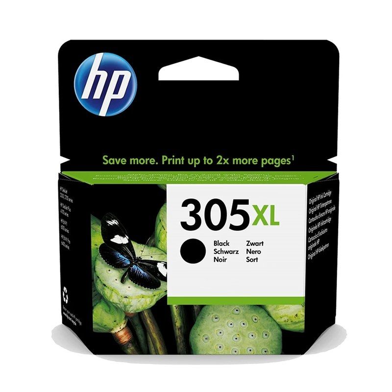 Cartucho de Tinta Negro HP Nº 305XL - Hasta 240 Páginas - 3YM62AE