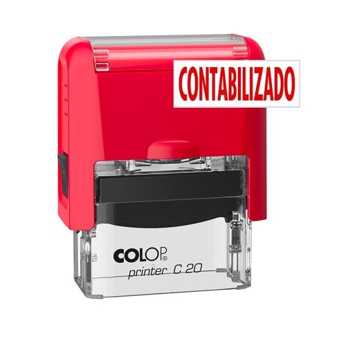 Colop Sello Printer C20 Formula " CONTABILIZADO " - Almohadilla E/20 14x38mm - Rojo