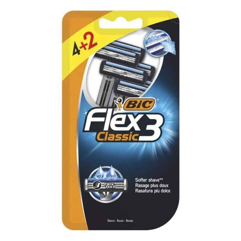Cuchilla de Afeitar Bic Flex3 Classic - 6 Unidades (4+2) - 889699