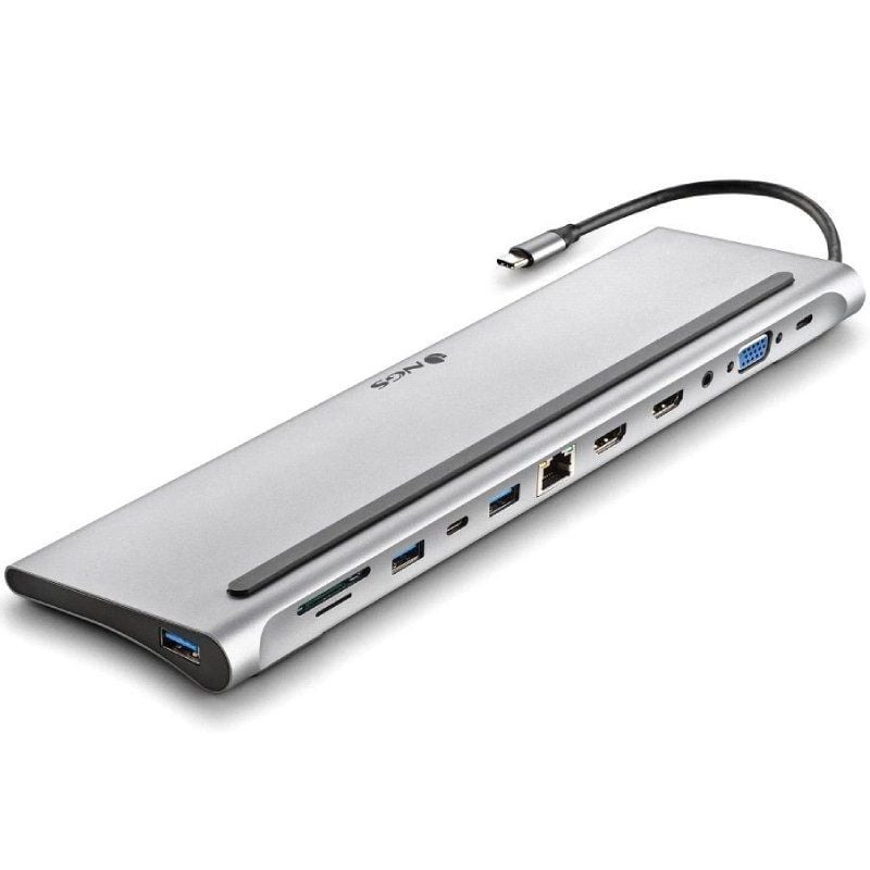 Docking USB Tipo-C NGS WonderDock12 - 3xUSB - 2xHDMI - 1xVGA - 1xRJ45 - 1xUSB Tipo-C PD - Gris