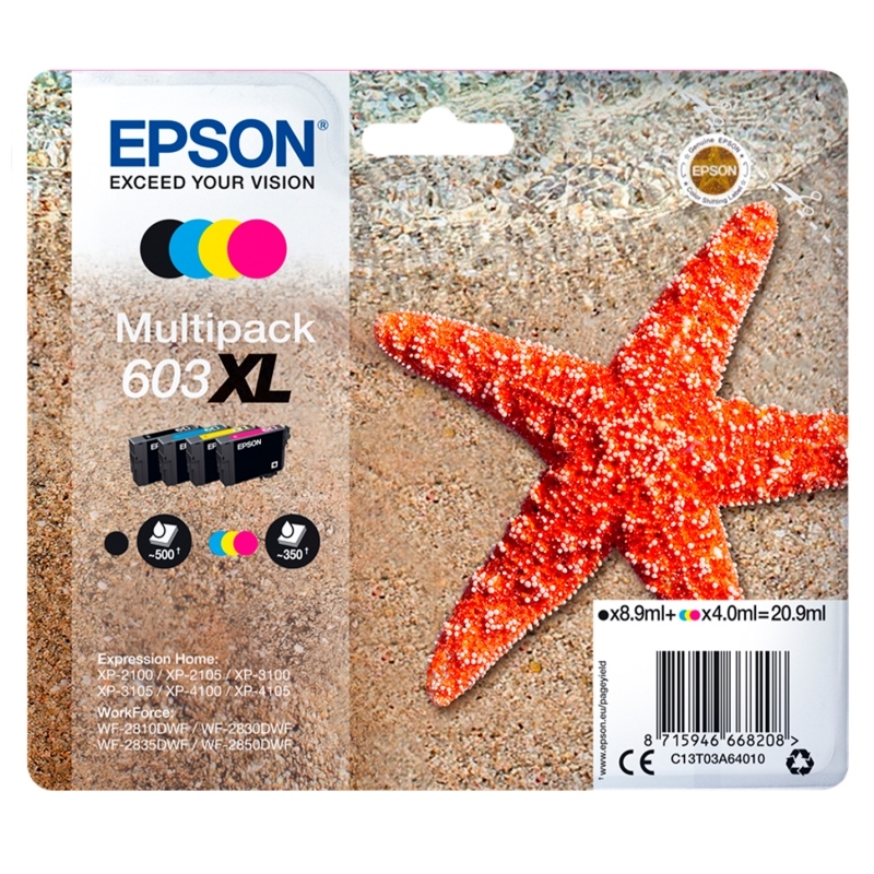 Epson Cartucho Multipack 603XL - 4 Colores - C13T03A64010