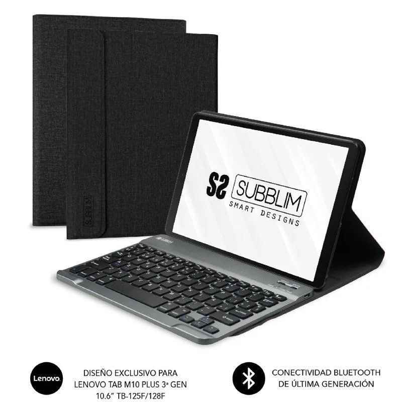 Funda con Teclado Subblim KeyTab Pro BT - Para Tablet Lenovo Tab M10 Plus de 10.6" 3ª Gen - Negra