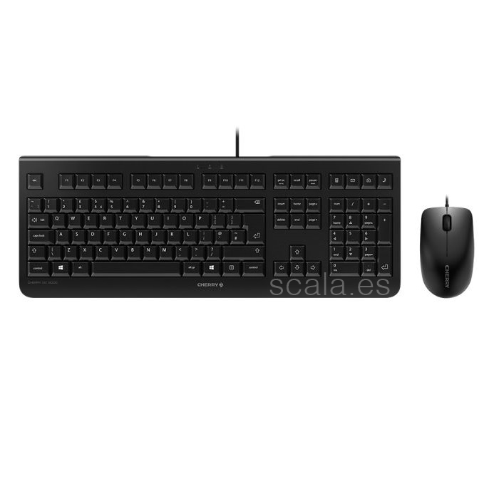 Juego de Teclado y Ratón - Cherry DC 2000 - Español - Negro - USB - JD-0800ES-2