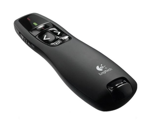 Logitech Wireless Presenter R400 - Hasta 15 Metros - 2.4Ghz - LCD Estado, Pilas, USB, Con Estuche