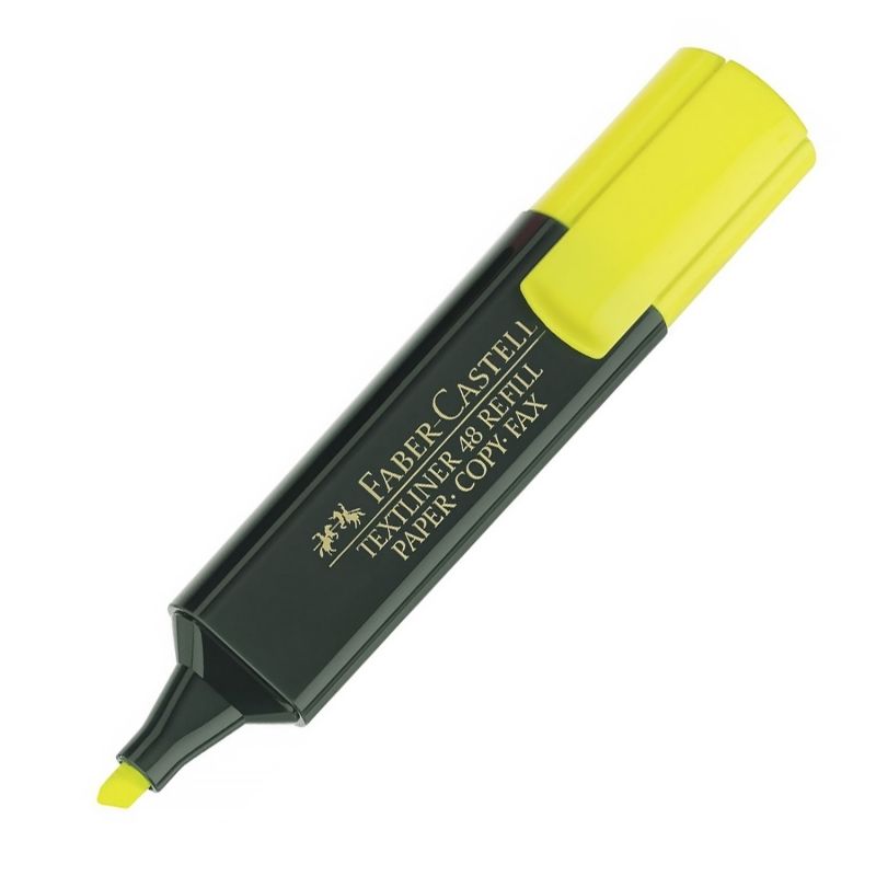 Marcador Fluorescente - Punta Biselada - 1-5 MM - Amarillo - Faber Castell FAB154807