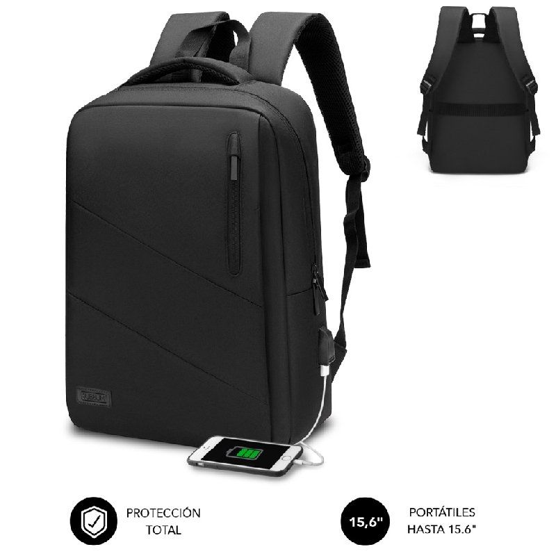Mochila Subblim City Backpack - Para Portátiles Hasta 15.6" - Puerto USB - SUB-BP-2BL2002