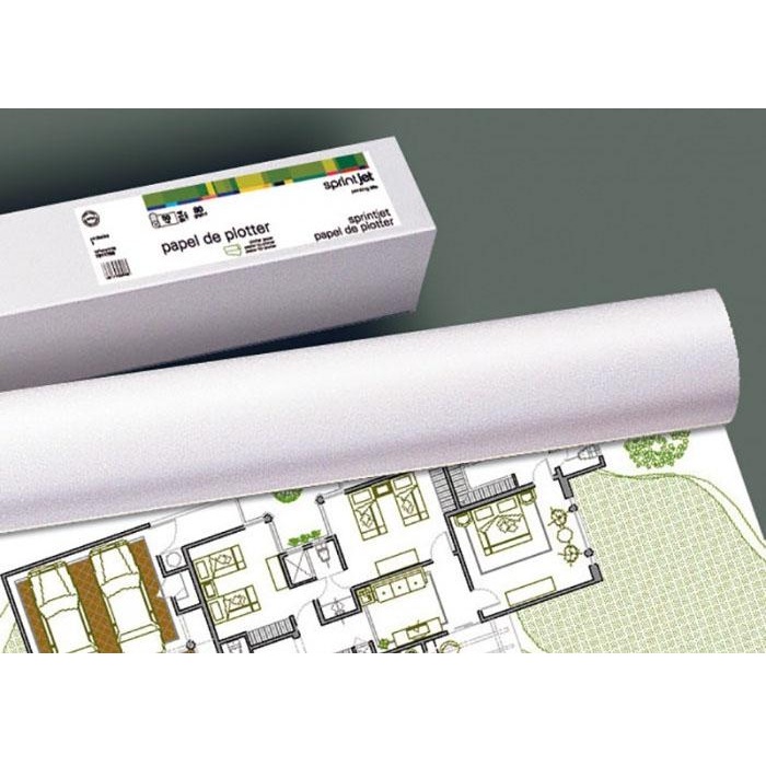 Pack 4 Rollos de Papel Para Plotter 914mm x 50m - 90 Gramos - Blanco Opaco - Fabrisa 16098