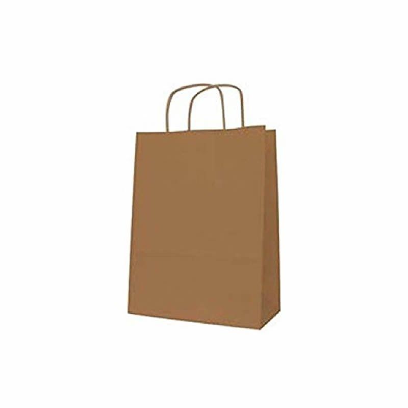 Pack 50 Bolsas - APLI 101852 - Papel Kraft Marrón Con Asa - 18x8x21CM