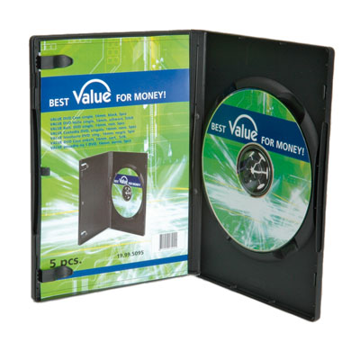 Pack de 5 Cajas para 1 CD / DVD - Color Negro - Ref. 19.99.5095