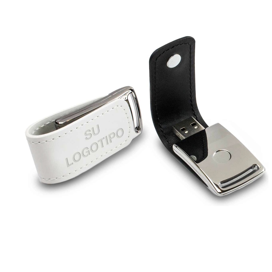 Pendrive + Logotipo - 32GB Executive Flash Drive - Marrón Cuero - USB2.0