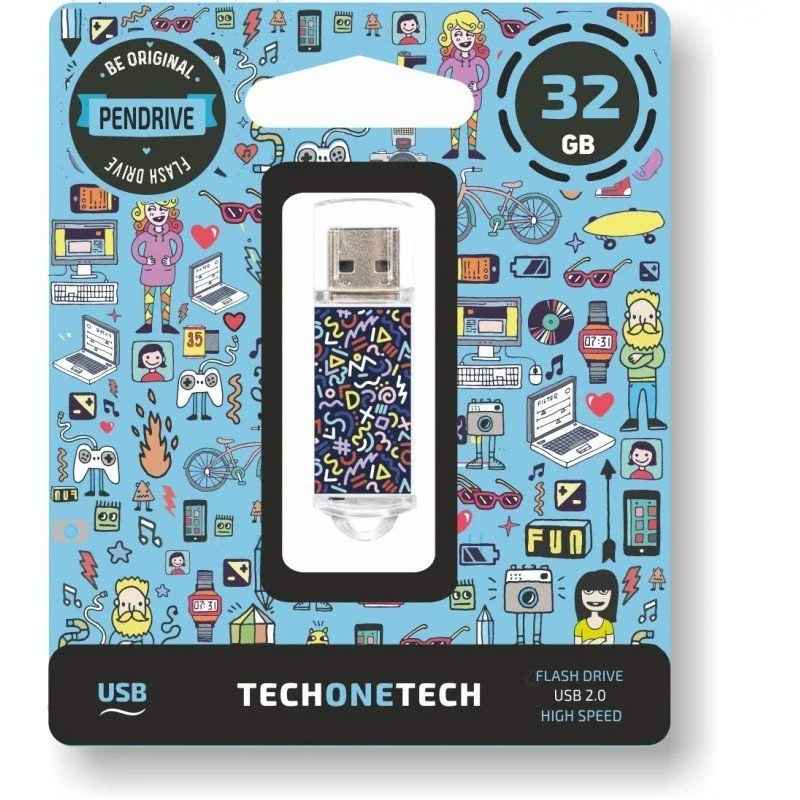 Pendrive 32GB Tech One Tech Kaotic Dark - USB 2.0 - TEC4015-32