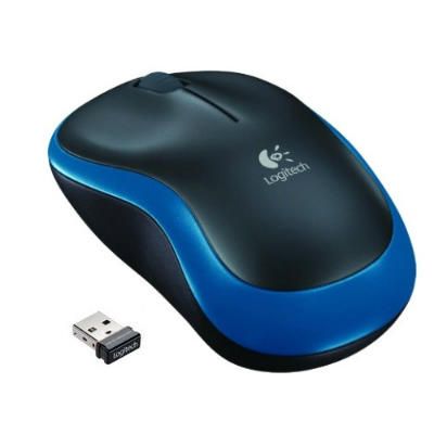 Ratón Optico Inalámbrico Logitech M185 • Negro y Azul • 910-002236