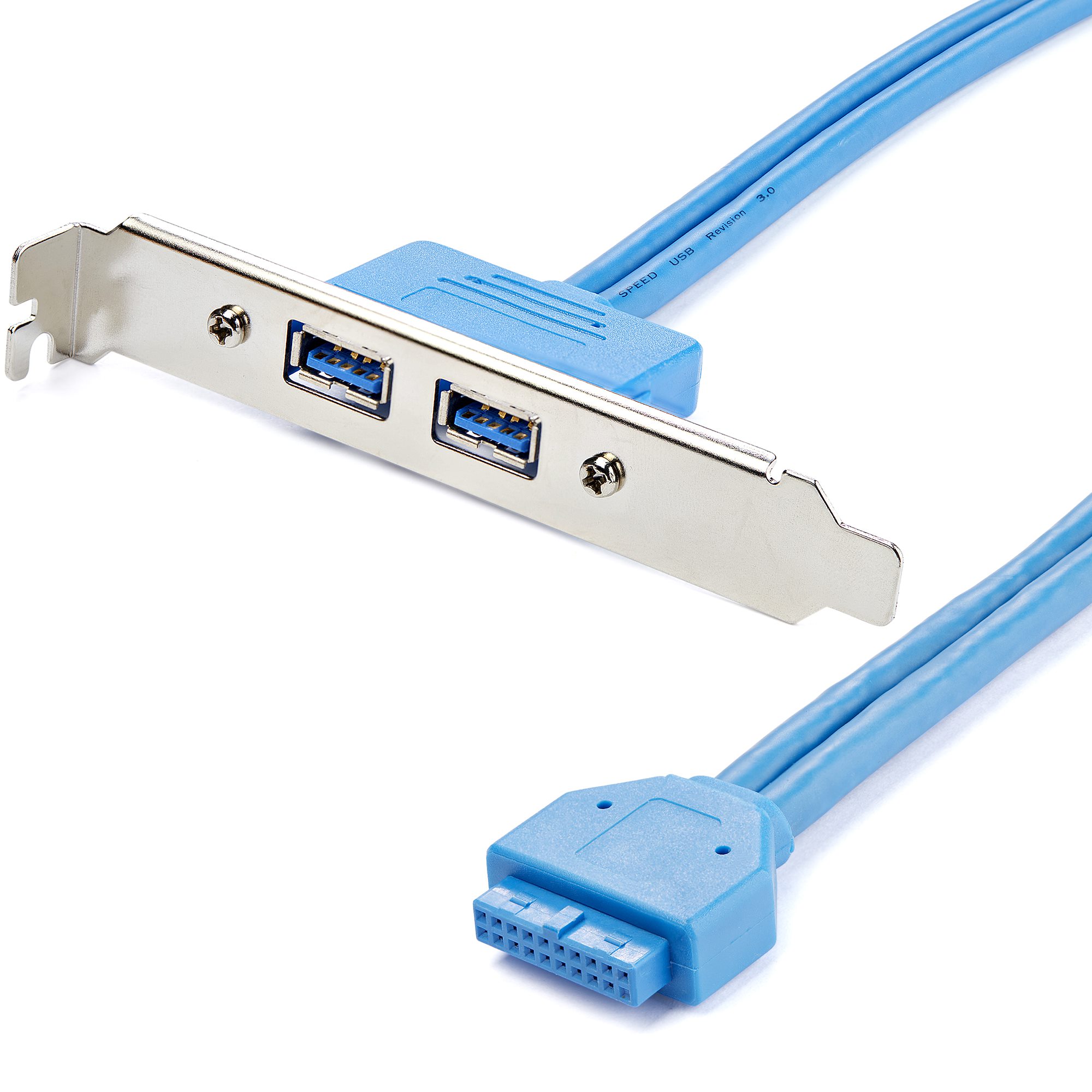 StarTech.com Cabezal Bracket de 2 puertos USB 3.0 - 1 x 20-pin IDC - Hembra - Azul