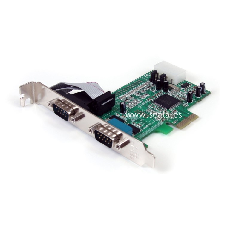 Tarjeta Adaptadora PCI Express - 2 Puertos Serie RS232 - DB9 - UART 16550 - StarTech PEX2S553
