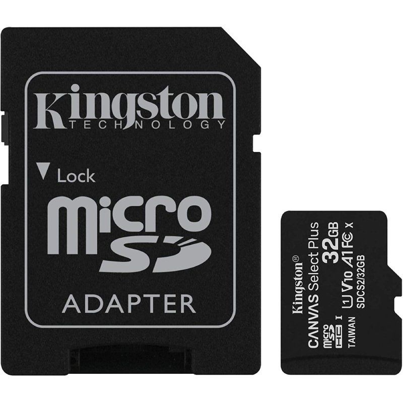 Tarjeta MicroSD HC 32GB + Adaptador Kingston Canvas Select Plus - Clase 10 - 100 MB/s - SDCS2/32GB