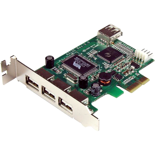 Tarjeta PCI Express StarTech PEXUSB4DP - Perfil Bajo USB 2.0 - 3 Externos y 1 Interno - Adapt. Perfil Normal