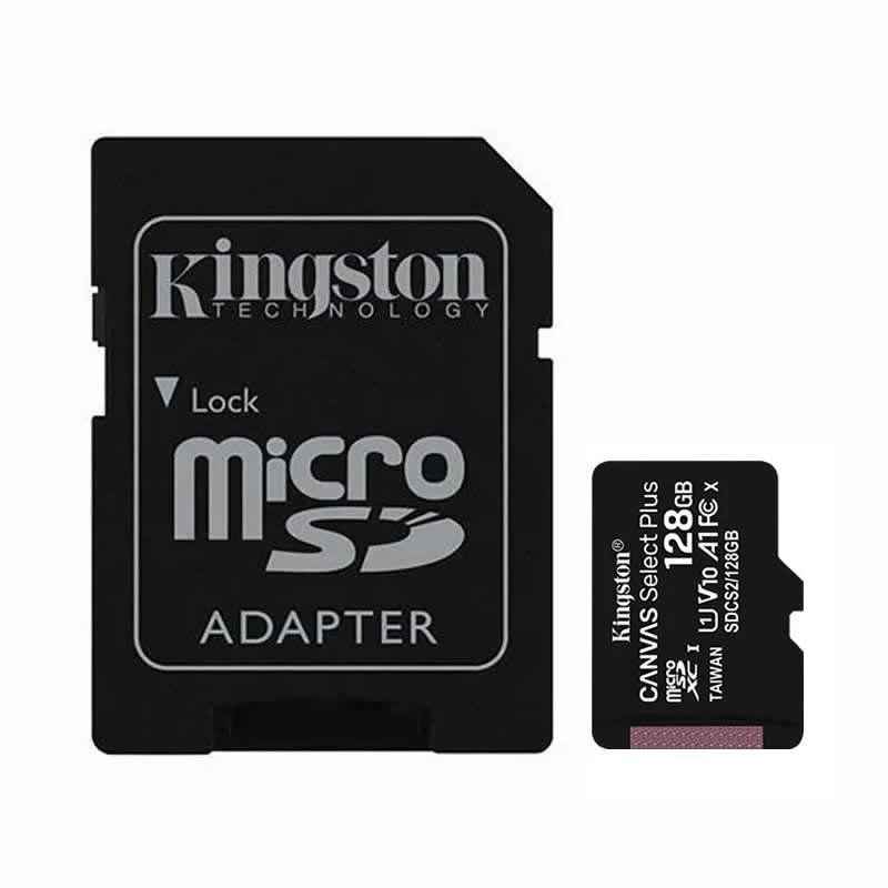 Tarjeta de Memoria Kingston CANVAS Select Plus 128GB - MicroSD XC con Adaptador - Clase 10 - 100MBs - SDCS2/128GB