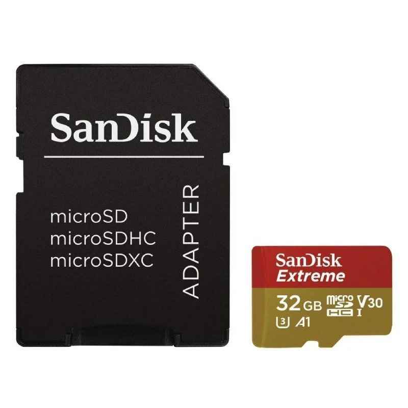 Tarjeta de Memoria SanDisk Extreme 32GB microSD HC UHS-I - Con Adaptador SD - Clase 10 - 100MBs - SDSQXAF-032G-GN6AA