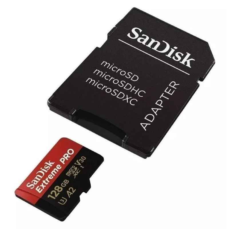 Tarjeta de Memoria SanDisk Extreme Pro 128GB microSD XC UHS-I con Adaptador - Clase 10 - 200MBs - SDSQXCD-128G-GN6MA