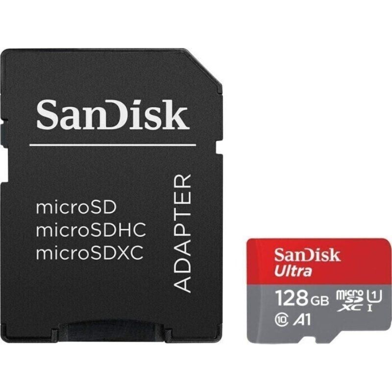 Tarjeta de Memoria SanDisk Ultra 128GB MicroSD XC - Con Adaptador - Clase 10 - 140 MB/s - SDSQUAB-128G-GN6MA