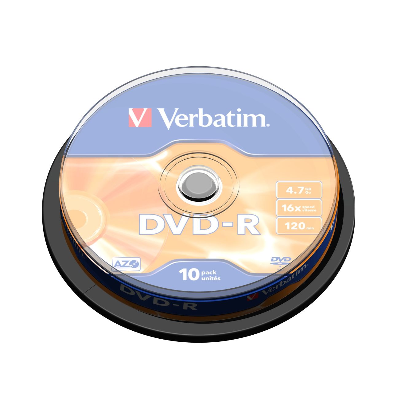 Tarrina 10 Unidades DVD-R Verbatim Advanced Azo • 16X • 4.7 GB • 43523