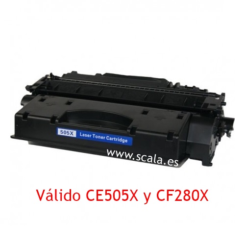 Toner Negro Compatible Alta Capacidad Para HP Laserjet P2055D, P2055DN, P2055X, Pro 400, M401 - CE505X - CF280X - 6.300 Páginas