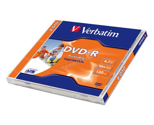 Unidad de DVD-R Verbatim 16X Certified Printable / Imprimible - 4.7GB - 120 Minutos - 43521