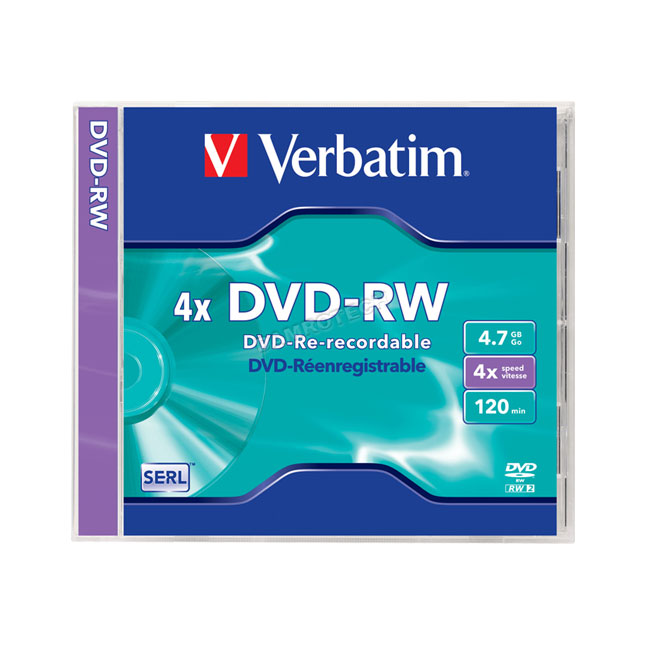 Unidad de DVD-RW Verbatim - Regrabable - 4X - 4,7GB - 120 Minutos