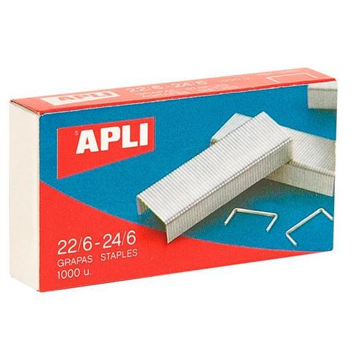 APLI 13469 Grapas 22/6 - 24/6 - Galvanizadas - Caja de 1000