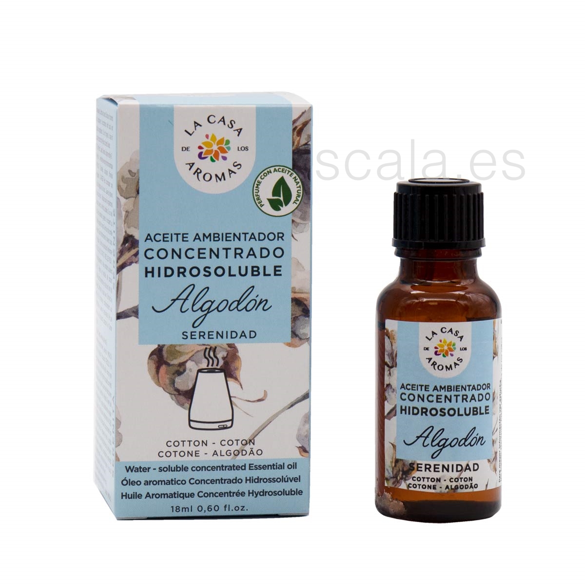 Aceite Aromático Concentrado Hidrosoluble Algodón