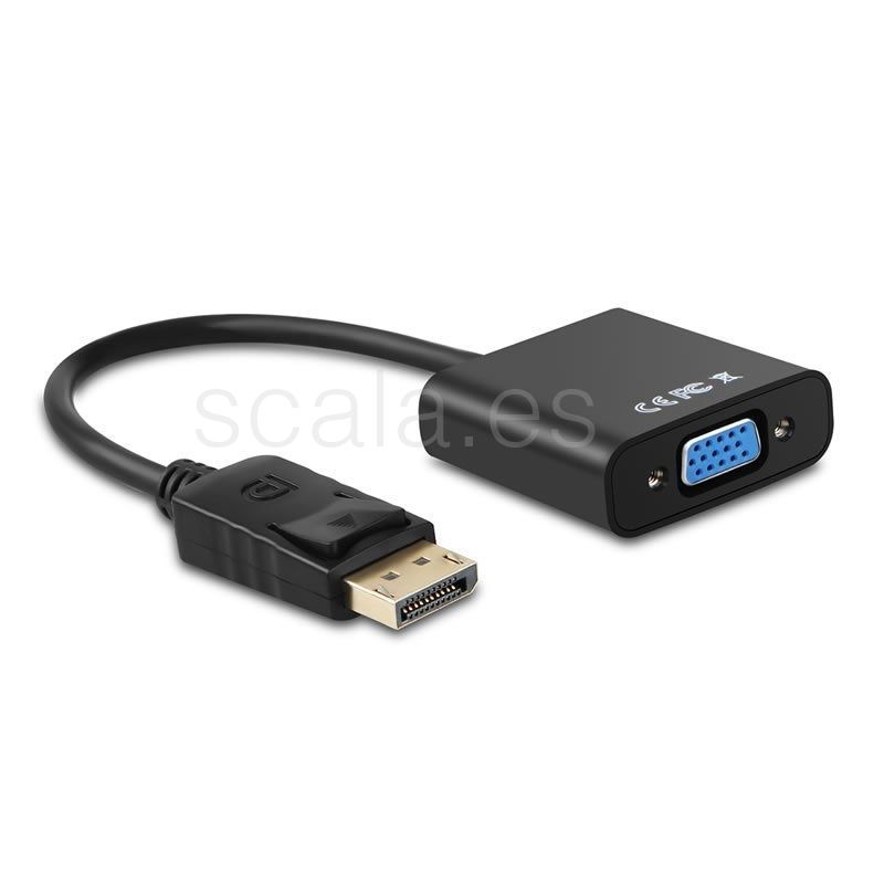 Adaptador Displayport Macho a VGA Hembra  - 15cm - Negro — Aisens A125-0367
